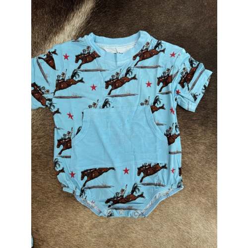 Cowboy Bamboo Pocket Romper