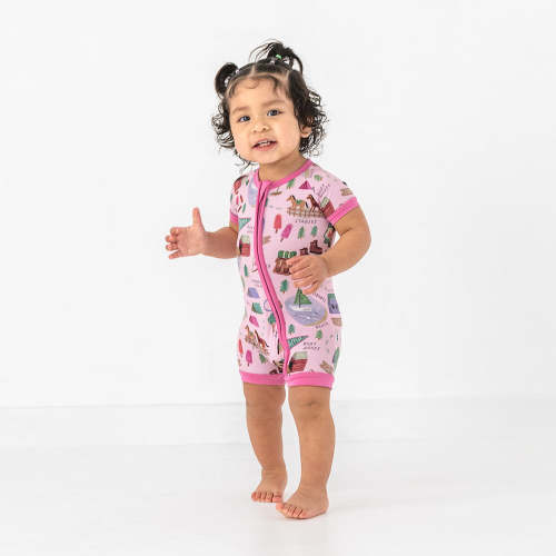 Pink Camp Sleepies Shorty Zippy – Little Sleepies