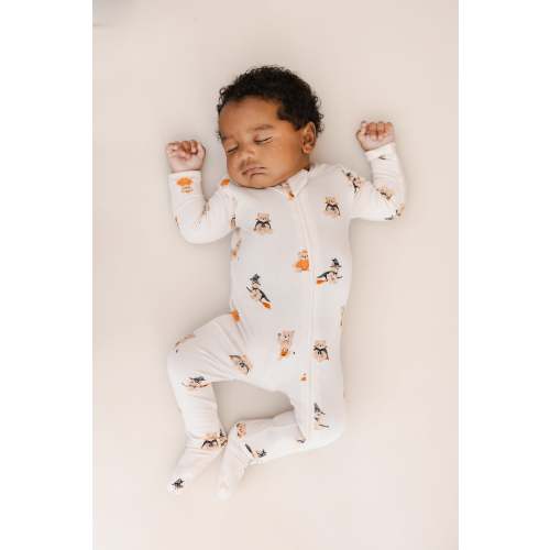 Zippered Footie in Halloween Teddy