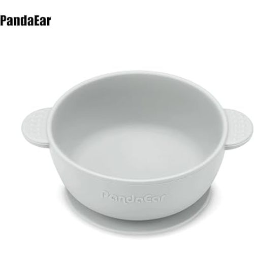 PandaEar 3 Pack Baby Bowls with Suction| Stay Put Silicone Food Bowl for Babies Kids Toddlers Infants| Food Grade Soft Safe BPA-Free Silicone (Pink Green Light Tan)