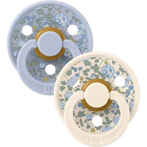 BIBS x Liberty Colour Pacifier, 0-6 Months, 2-Pack, Round, Eloise Sage