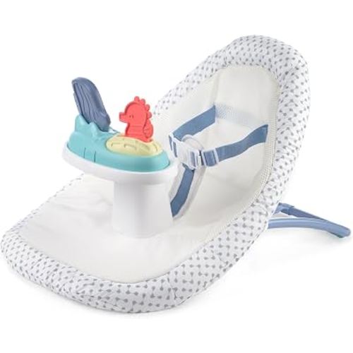 Skip Hop 2-in-1 Baby Ergonomic Activity Floor Seat for Upright Sitting Lightweight and Travel-Friendly Seascape Age 0+