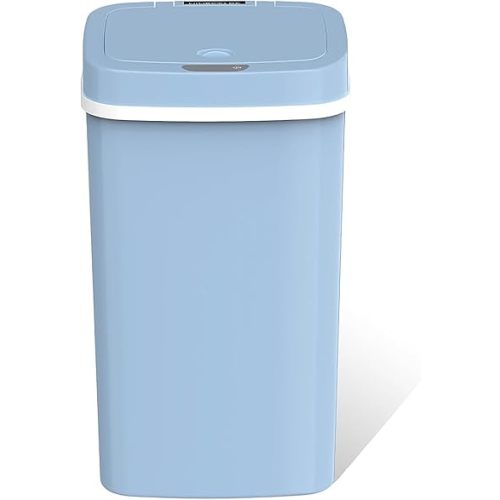 15L Smart Diaper Pail with Motion Sensor Lid | Touchless Hands-Free Baby Diaper Trash Can | Double Locking Seal | Slim Space-Saving Design | Quiet & Durable (Baby Blue)