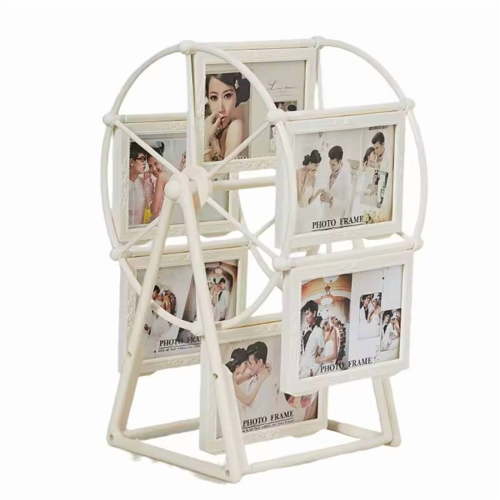 Vintage Rotating Ferris Wheel Picture Frame 5-Inch Picture Frame Decoration,Desk Table Top Vintage Photo Frames,Rotating Ferris Wheel Picture Frame,Fun Picture Frames,White