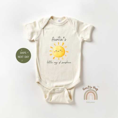 Little Sunshine Auntie Onesie®, Adorable Aunt Baby Onesie®, Cute Baby Bodysuit, Funny Family Onesie®, Baby shower gift, Natural Onesie®