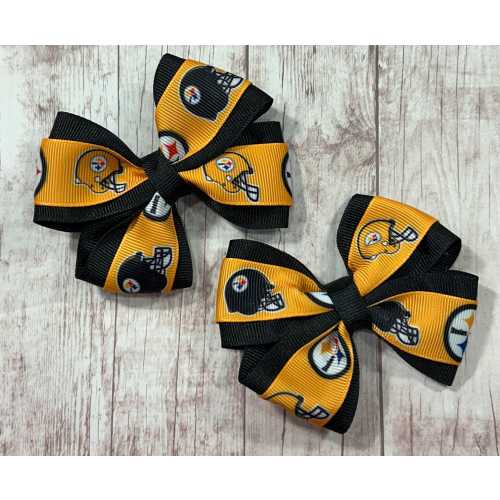 3” Pittsburgh Steelers Hair Bow, Pittsburgh Steelers NFL Football  Baby Toddler Hairbow