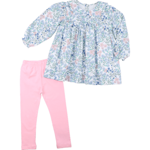 Blue And Pink Floral Knit Legging Set – Cecil & Lou