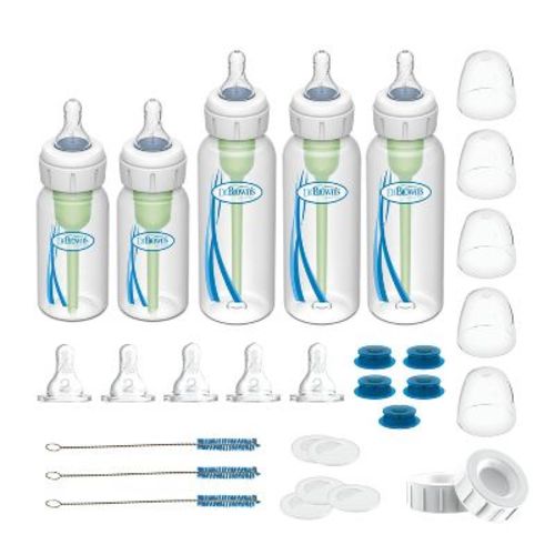 Dr. Brown's Flow Specialty Feeding Baby Bottle Starter Kit - 8 fl oz/27pk: Anti-Colic, BPA-Free
