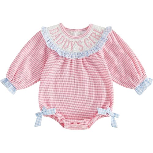 Stripe Romper (Daddy's Girl Pink, 0-3 Months)