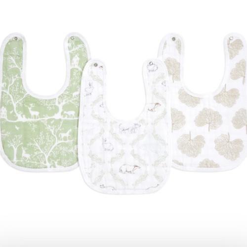 Harmony Cotton Muslin Snap Bibs 3pk | aden + anais