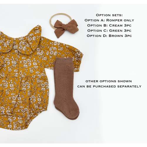 Mustard Floral Romper Set – Olive and Cradle