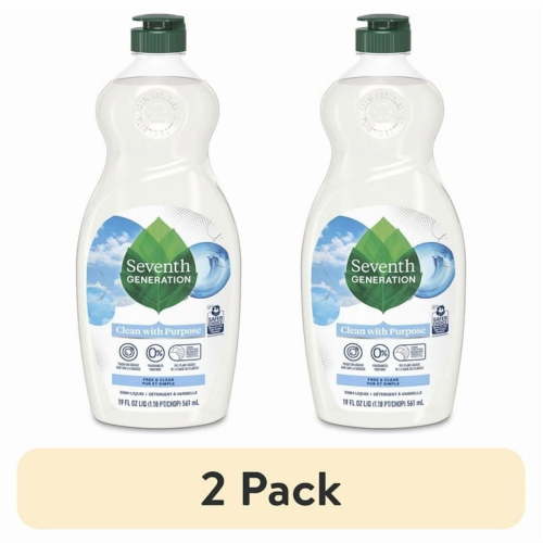(2 pack) Seventh Generation Dish Soap Liquid, Free & Clear, 19 fl oz
