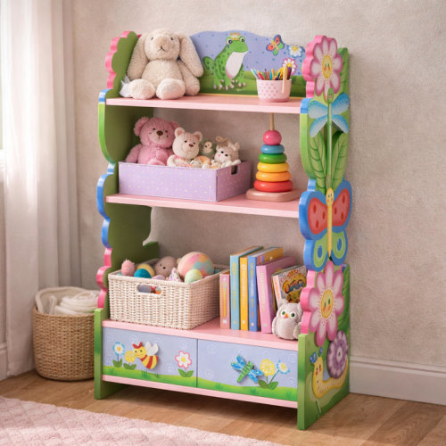 Teamson Kids Fantasy Fields Magic Garden Wooden Bookshelf with Storage Drawers & Reviews | Wayfair