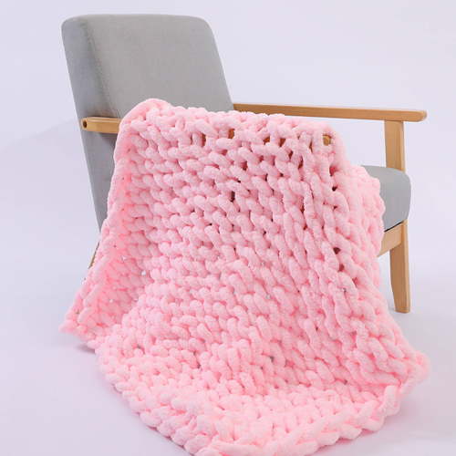 Auq Chunky Knit Blanket Fun Glow Effect Couch Blanket Glows Brightly At Night Chunky Knit Throw Blanket Pink