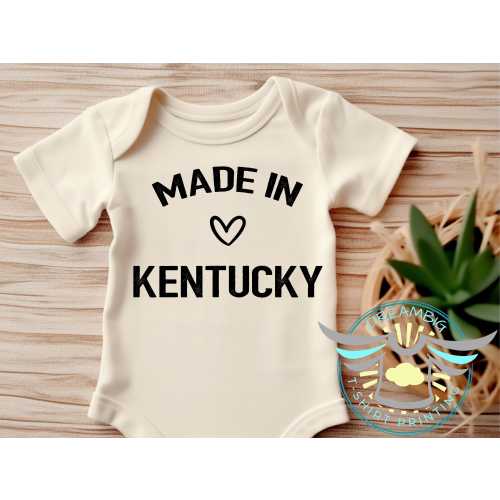 Made In Kentucky Baby Onesie® State Pride Outfit, Baby Announcement, Pregnancy Reveal, Kentucky Baby Clothes, Kentucky Newborn First Outfit