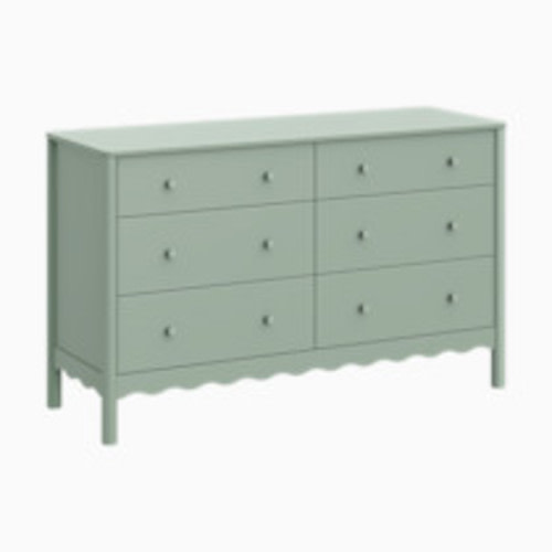 babyletto Swell 6-Drawer Wide Assembled Dresser - Light Sage