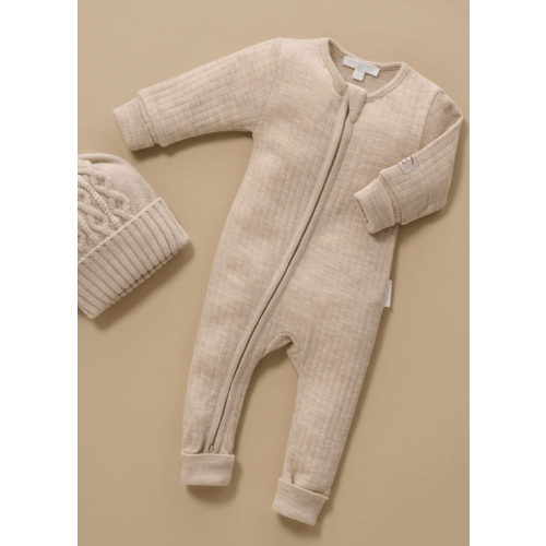Beige Merino Growsuit - Baby Growsuits - Purebaby - Purebaby