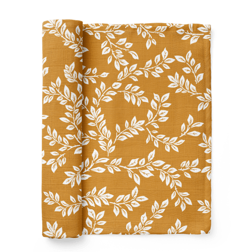 Swaddle Leafy Sprig Mustard Baby Wrap – Mini Wander