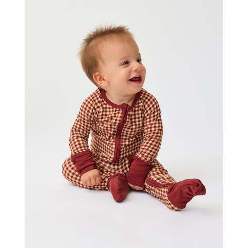 Bamboo Baby Pajama | Auburn Gingham - Storq by Kindred Bravely
