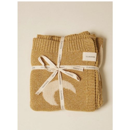 Cozmo Moon Star Knit Blanket - Golden by Claude & Co - 5056774600378