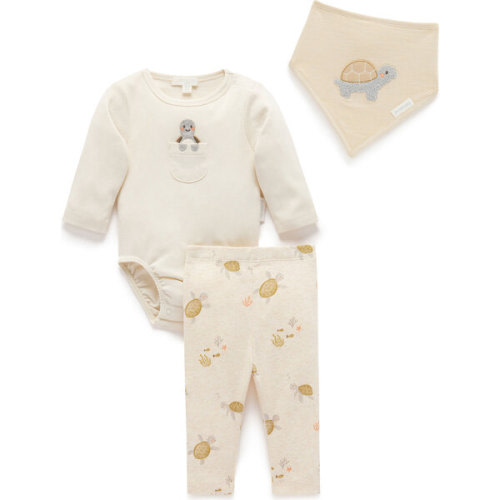 3 Piece Set Little Turtles Print - Purebaby | Maisonette