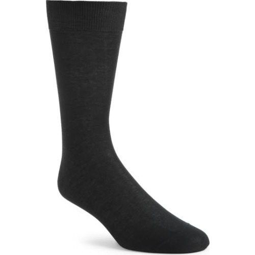 Solid Cotton Dress Socks, Large