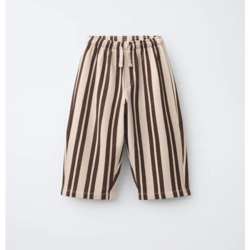 STRIPED BAGGY PLUSH PANTS - Brown | ZARA United States