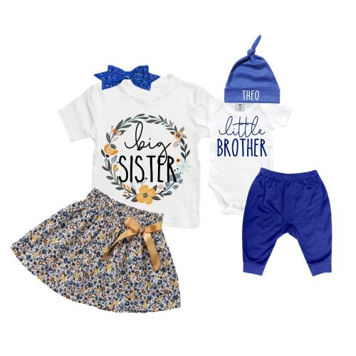 Big Sister/Little Brother Matching Sibling Set. Baby Shower Gift. Take Home Outfit. Matching Sibling Set