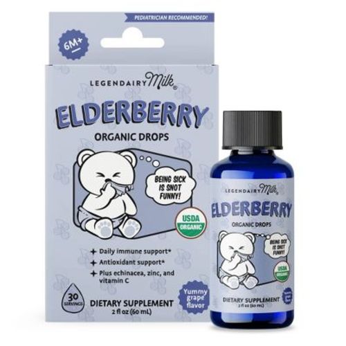 Legendairy Milk Organic Infant Elderberry Drops, Immune Support for Babies and Toddlers - 2 fl oz