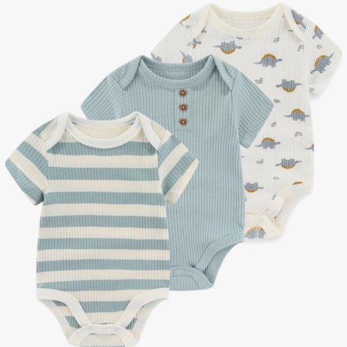 Ruliby Baby Bodysuit Boy Girl Clothes Soft Newborn Infant Outfit Short Sleeve Romper