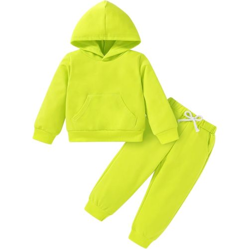 Happy Town Baby Fall Outfits for Girl Boy Long Sleeve Hoodie Top and Long Sweatpants Set Toddler Sweatsuit