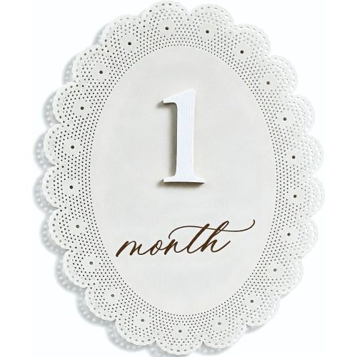 Baby Girl Monthly Milestone Signs, 1-12 Monthly Baby Milestone Girl, Newborn Photography Props Double-Sided, Nursery Decor for Girls (M10)