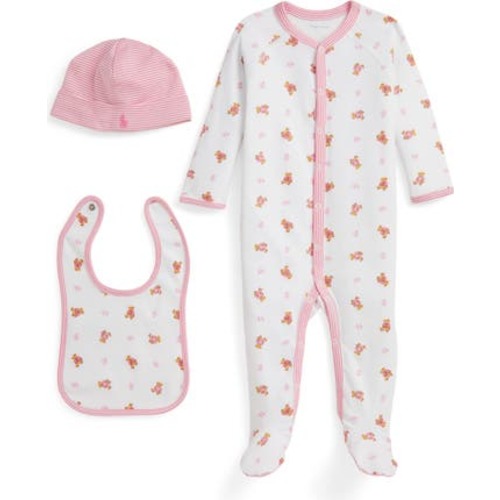 Cotton Interlock Footie, Bib & Hat Set