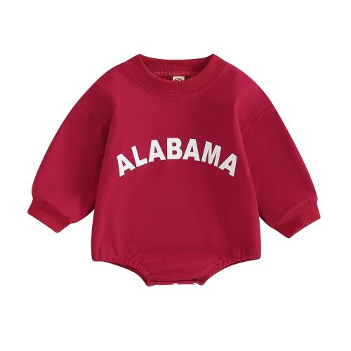 MERSARIPHY Baby Football Sweatshirt Romper Outfit Infant Girl Boy Funny Letter Long Sleeve Bodysuit Fall Winter Clothes