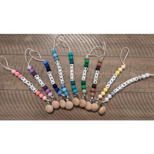 Pacifier Clip Personalized, Custom Baby Shower Gift, Newborn Gift, Baby Girl Gift, Baby Boy Gift, Pacifier Holder, personal pacifier clip