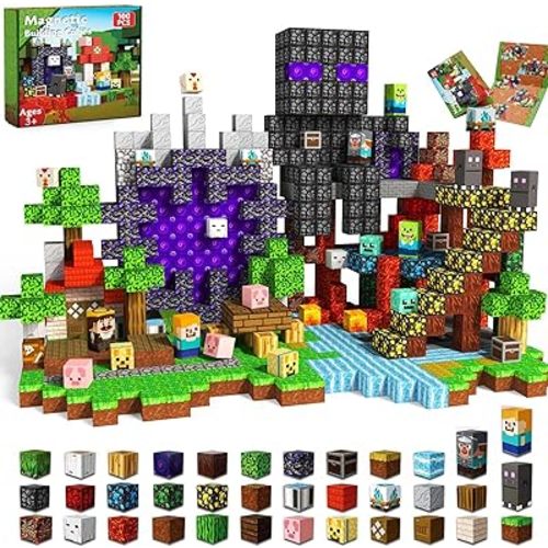 GraceDuck 100 PCS Magnetic Blocks - Magnetic Building Blocks, Stacking Magnets for Kids, Sensory Toy for STEM Montessori Sensory Toys for Kids 3+ Boys and Girls Christmas Birthday Gifts