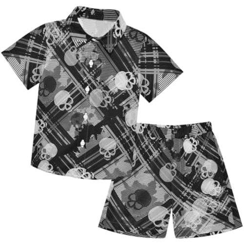 visesunny Stylish Little Boys Short Sleeve T-Shirt Beach Shirts for Kids Casual Shorts Set Summer Outfits