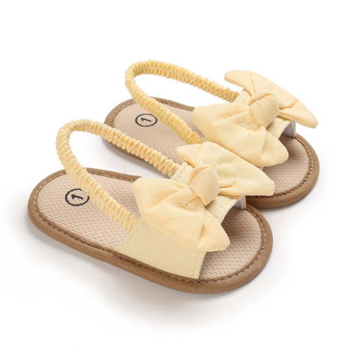 MEZZALL Children Toddler Baby Girls Solid Color Bow Beach Shoes Sandals Prewalker Footwear Classic / 0-6 Months