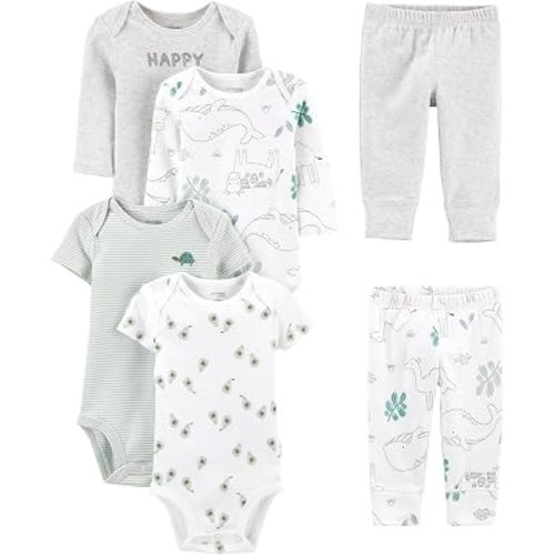 Simple Joys by Carter's Baby 6-piece Bodysuits (Short and Long Sleeve) and Pants Set