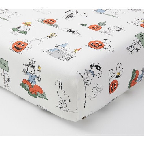 Peanuts® Snoopy® Trick-or-Treat Organic Crib Fitted Sheet