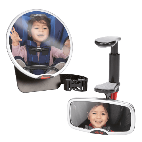 Diono Easy View and See Me Too 2 Pack, Driver and Baby Car Mirrors, Silver