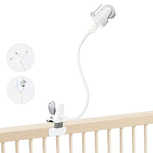 Baby Monitor Mount Holder Compatible with Infant Optics DXR-8/DXR-8 Pro, Momcozy BM01/BM03/BM04 and Other Cameras with 1/4" Threaded Hole, 16 inches Flexible Clip Clamp Mount Without Tools