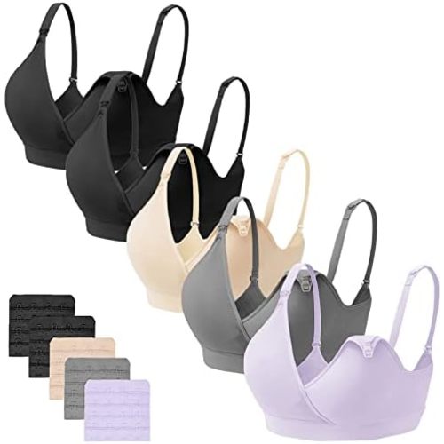 Vinfact Nursing Bras for Breastfeeding Maternity Bra Wireless Pregnancy Sleeping Bralette S-XXL with Extra Bra Extenders
