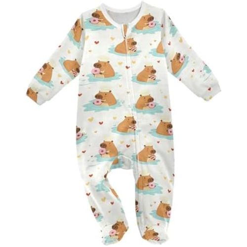 Dussdil Baby One-Piece Footies Newborn Rompers Pajamas Cotton Footed Pjs for Sleep Play Boys Girls 3-24M 1Year Old