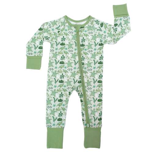 Save the Sea Turtles Bamboo Convertible Baby Pajamas – Emerson and Friends