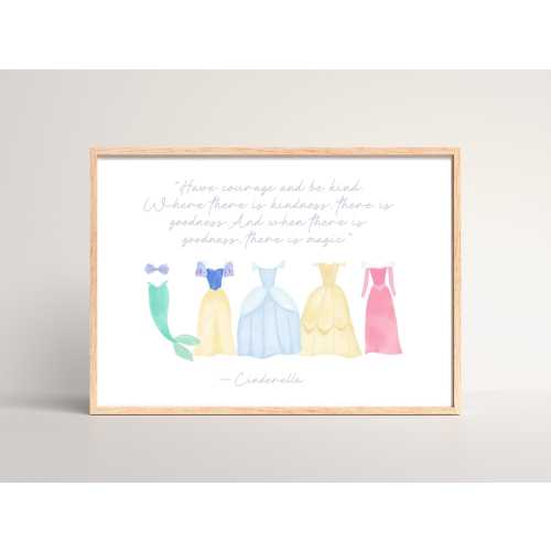Custom Princess Nursery Print | Baby Girl Nursery | Little Girl Room Theme | Princess Art | "Where there is goodness, there is magic"