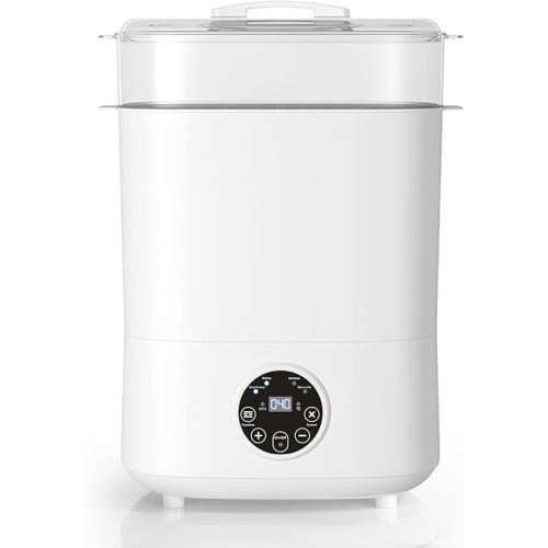 Fisca Baby Bottle Sterilizer and Dryer, 5-in-1 Large Capacity Bottle Sanitizer and Dryer, 2 Layers Compact Baby Bottle Electric Steam Sterilizer and Dryer for Baby Bottles, Pacifiers, Pump Parts