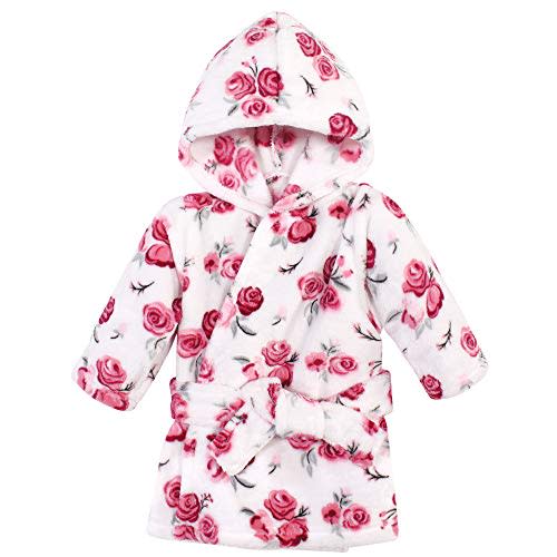 Hudson Baby Unisex Baby Plush Animal Face Bathrobe, Rose, 0-9 Months