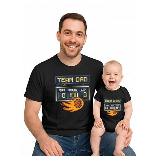 Tstars Ctrl C Ctrl V Dad Baby Matching Shirts Funny Daddy and Me Set