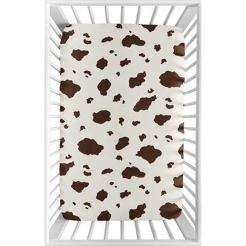 Sweet Jojo Designs Gender Neutral Unisex Baby Fitted Mini Crib Sheet Western Cowgirl Brown Off White